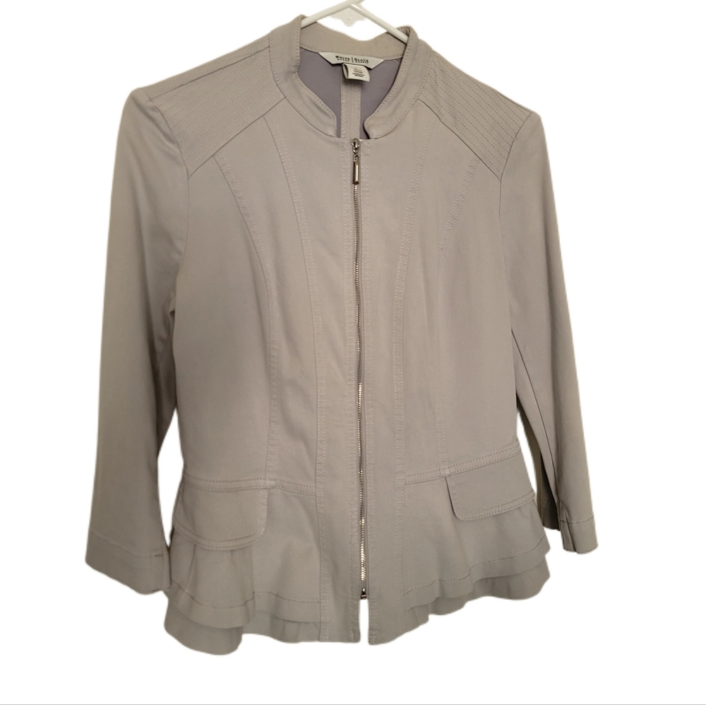 White House | Black Market Grey Womens Jacket Pockets Size 4